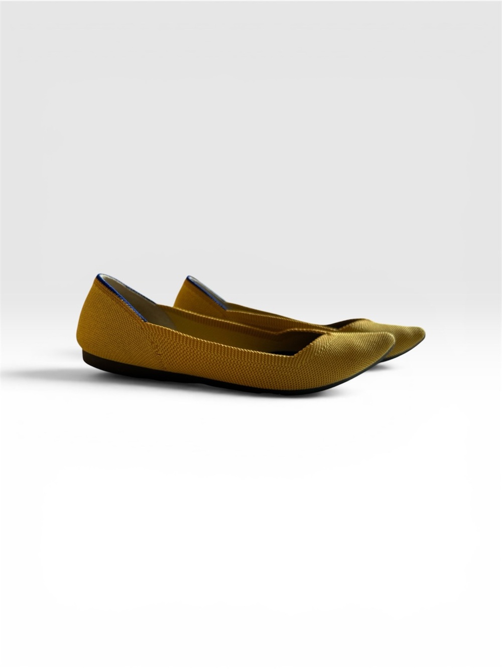 💛🔥 Rothy's The Point Flats Womens 7 Mustard Marigold Yellow Pointed Toe Washable - Picture 6 of 8